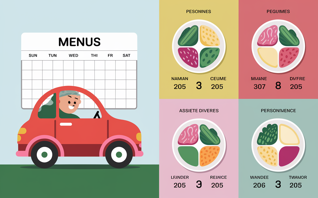 Planning menus 5 kg en 1 mois repas equilibrés colorés