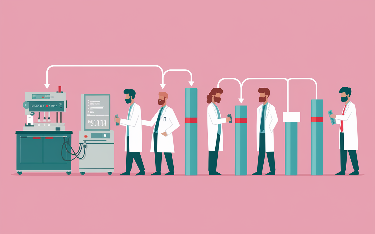 schema processus analyse prise de sang thyroide