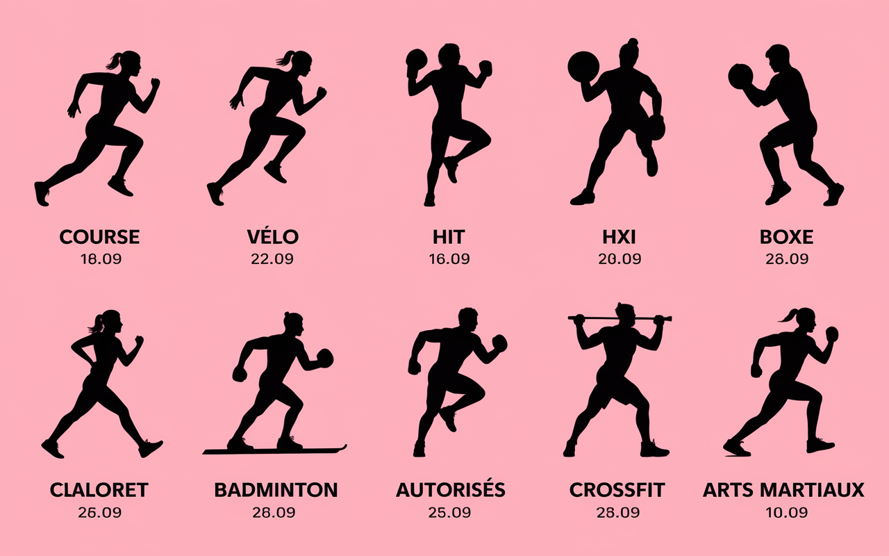 tableau comparatif top 10 sports cardio graphisme