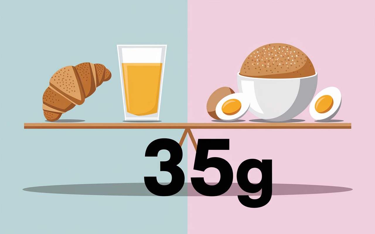 Comparatif petit déjeuner protéiné vs traditionnel, effet satiété