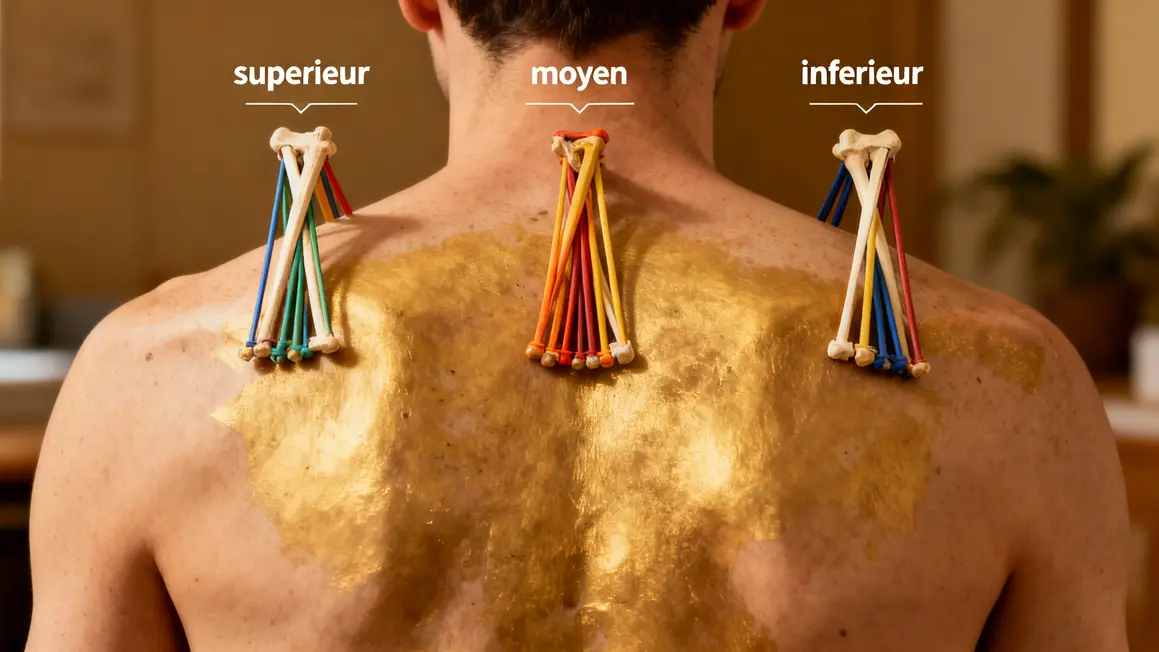 Trois faisceaux trapèzes colorés schema éducatif