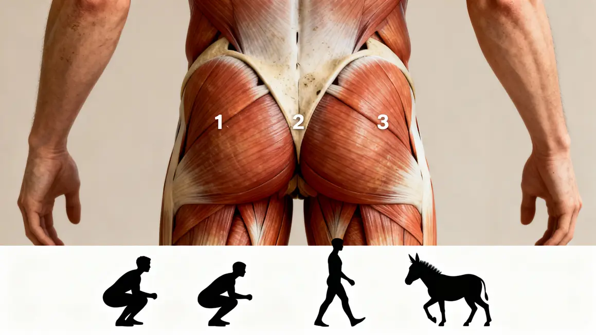 anatomie muscles fessiers exercices squat donkey kick