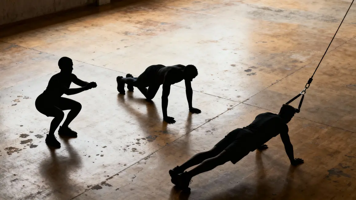 Mouvements CrossFit débutant air squat planche