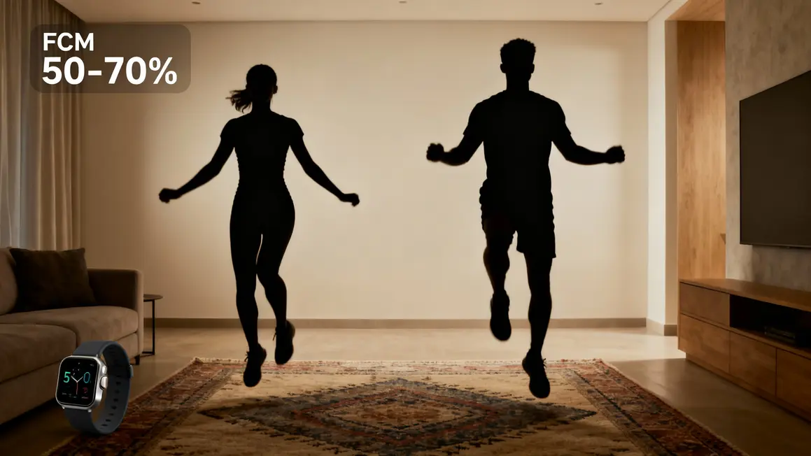 deux silhouettes jumping jacks salon moderne fcm montre