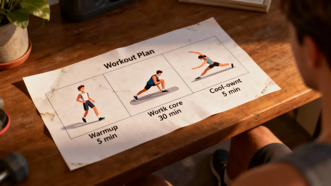 planning papier exercices cardio maison trois etapes