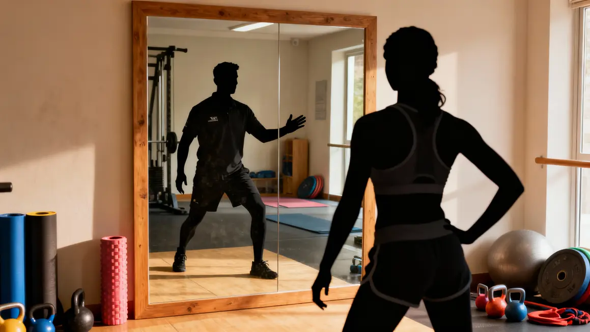 Coach sportif corrige mouvement client