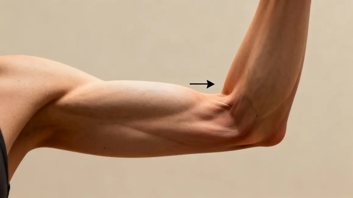 Vue laterale triceps court espace coude