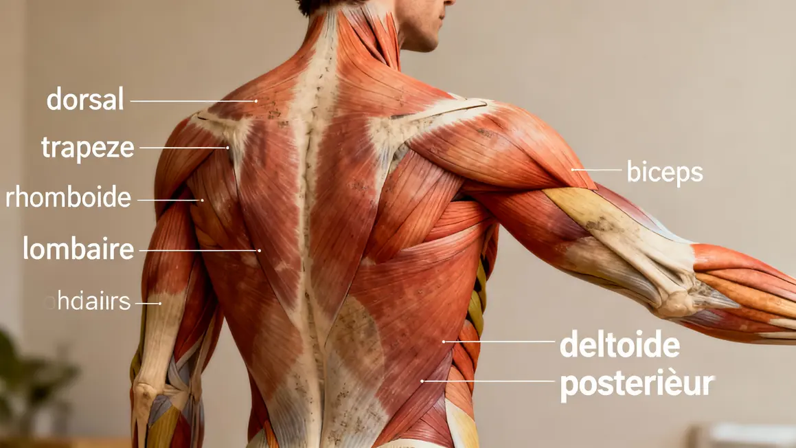 Zones musculaires activées rowing à la barre