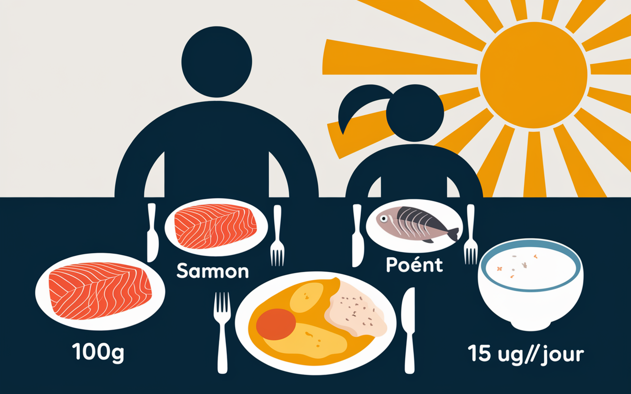 portions vitamine d3 dans les aliments tableau