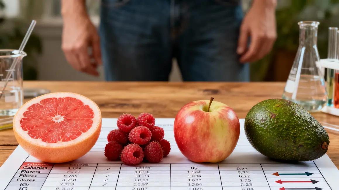 tableau calories fibres IG fruits minceur