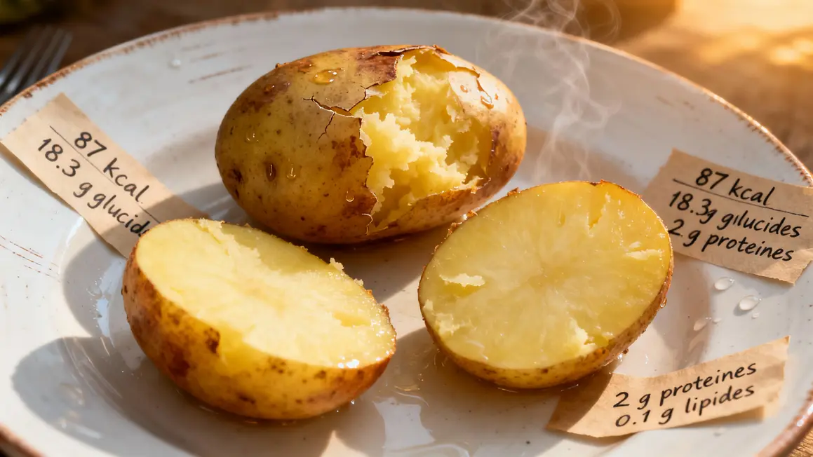 Pommes de terre cuites à l'eau et données nutritionnelles