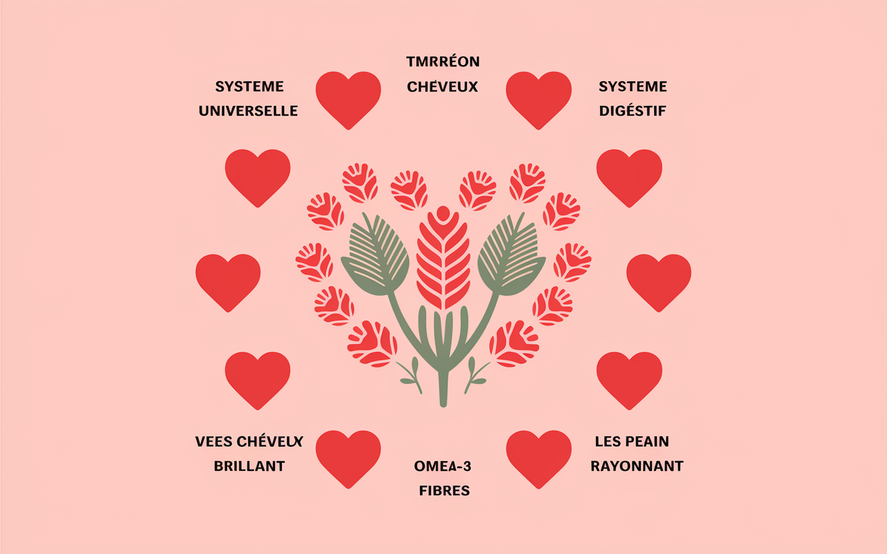 tableau nutritionnel illustrant les vertus des graines de lin