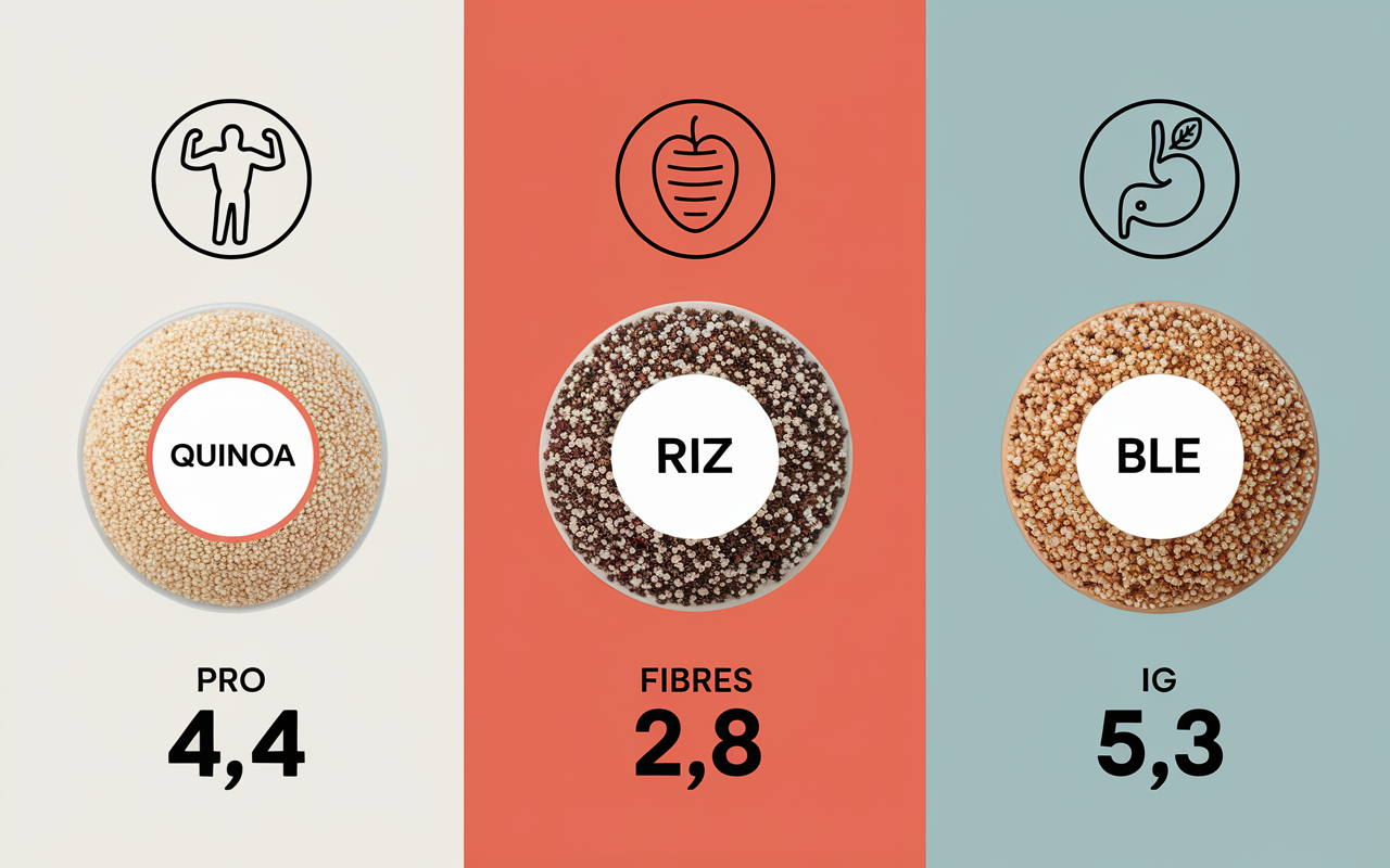 quinoa vs riz blé nutrition sans gluten