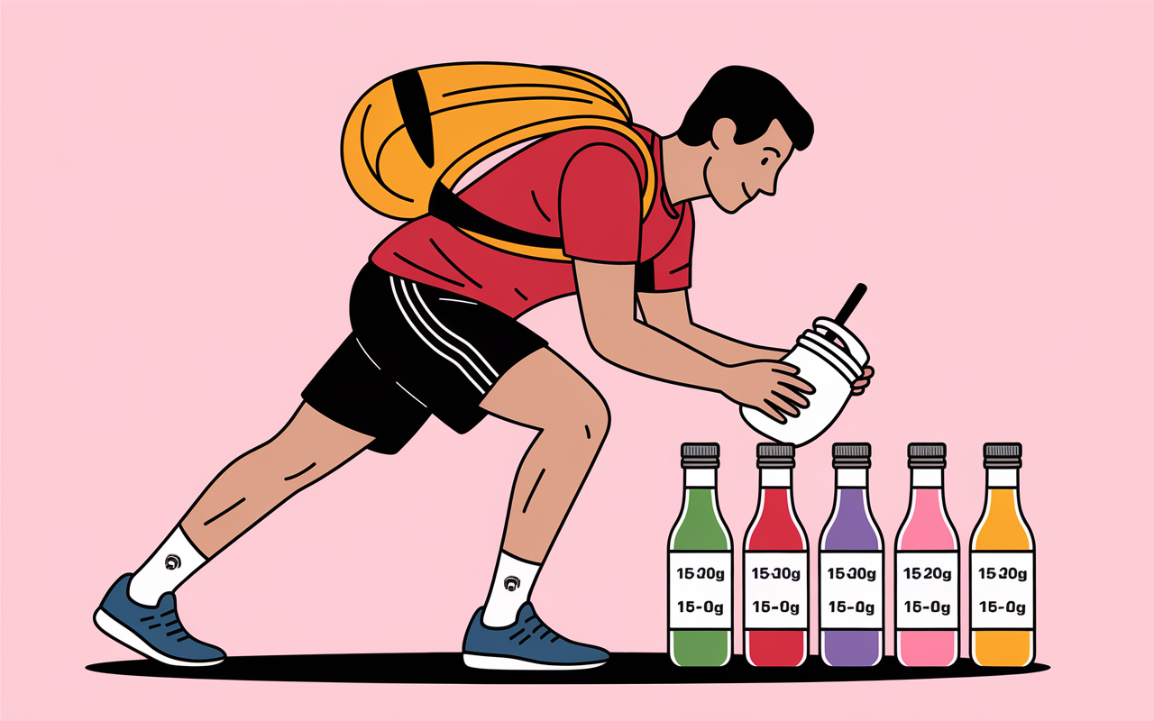 sportif sort yaourt a boire proteine du sac