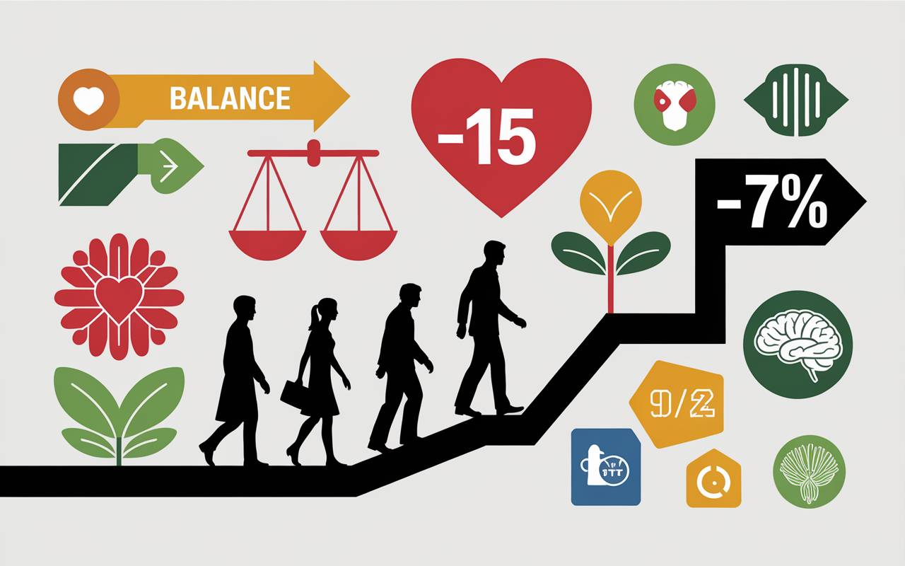6000 pas par jour effets sante infographie