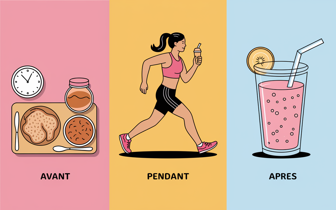 etapes alimentation course a pied