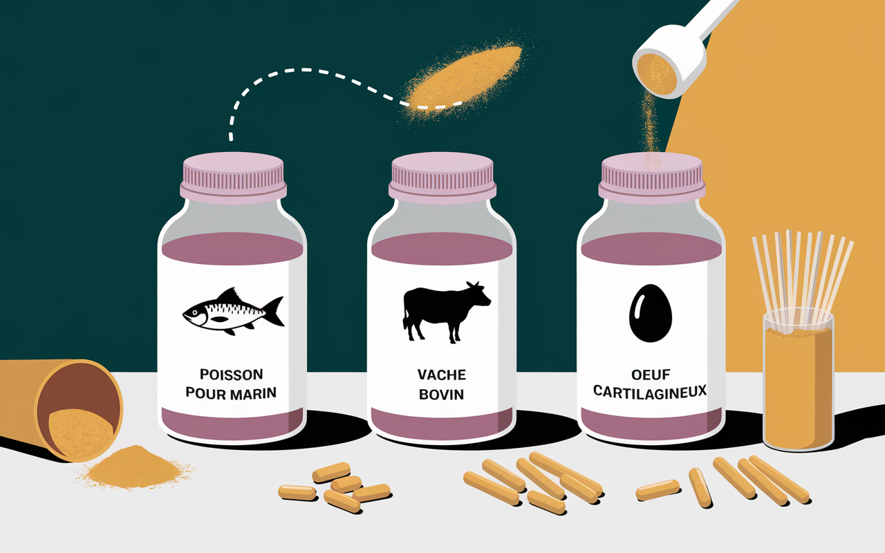 collagene type 1 2 3 difference pictogrammes et flacons