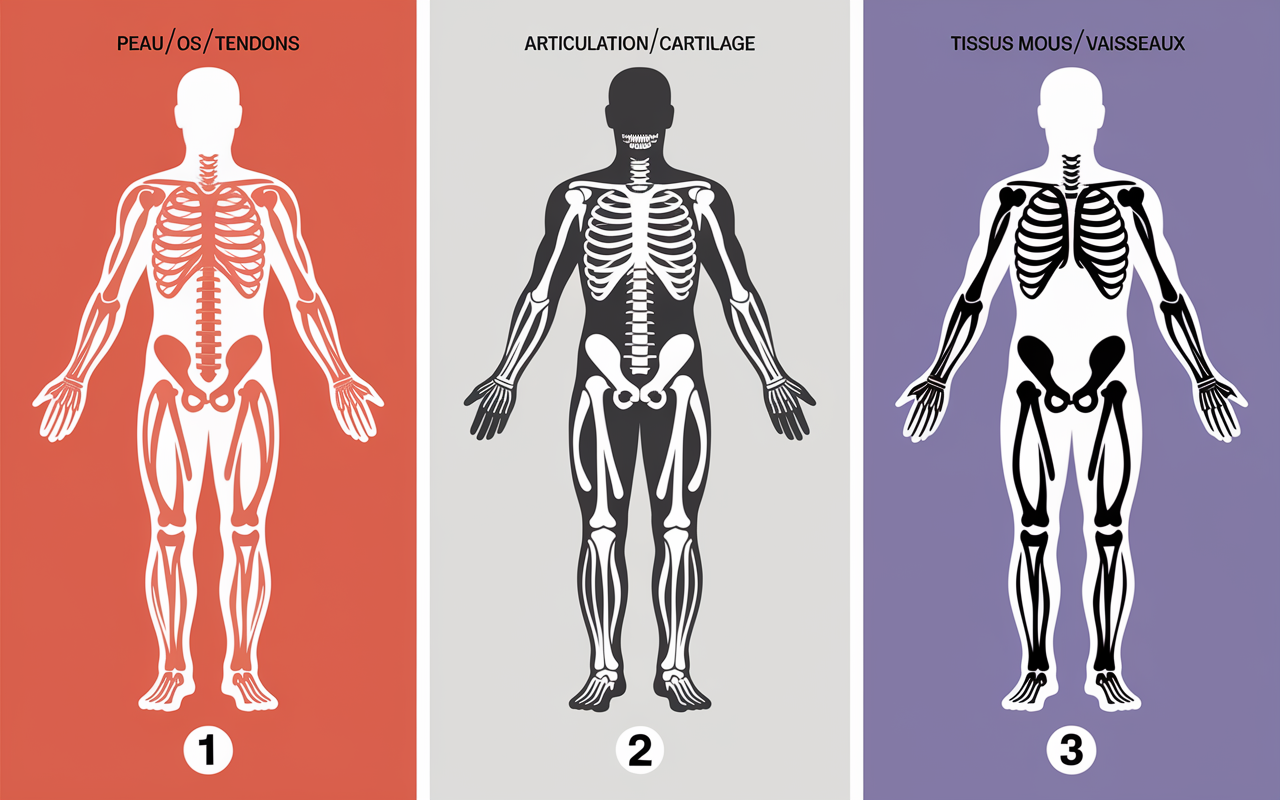 collagene type 1 2 3 difference illustration zones