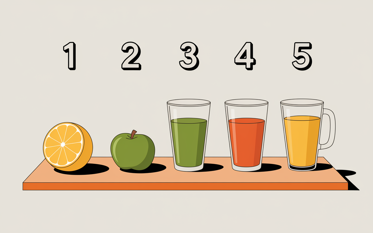 5 ingrédients jus detox pour le foie sur planche