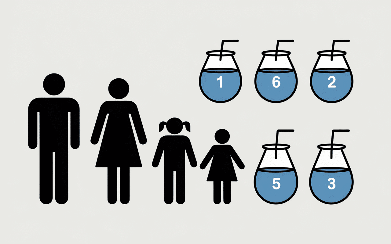 infographie besoins boire 3l d eau par jour profils