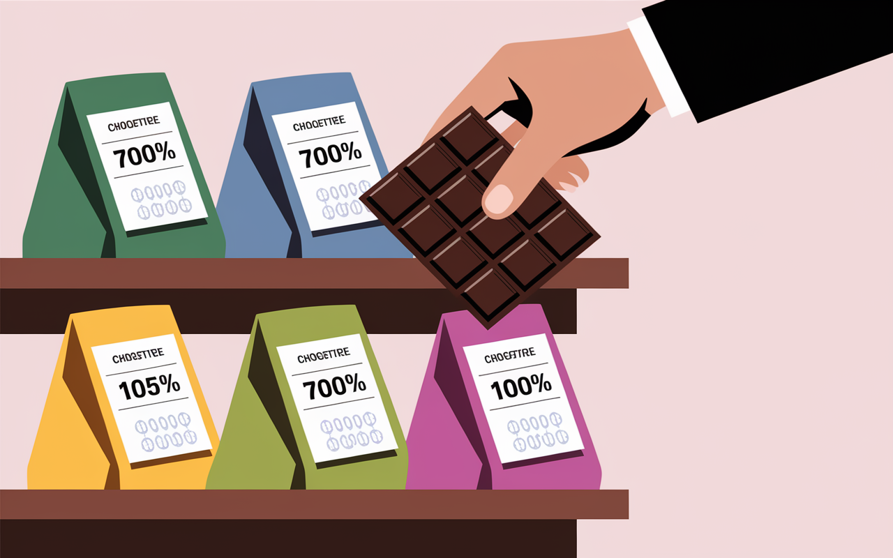 choisir chocolat noir pour regime en magasin