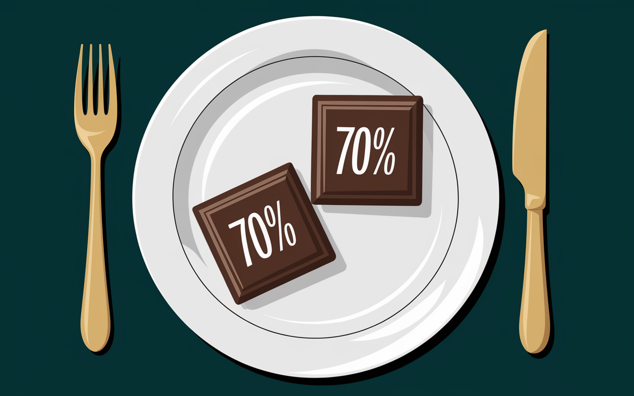 carrés chocolat noir pour regime assiette