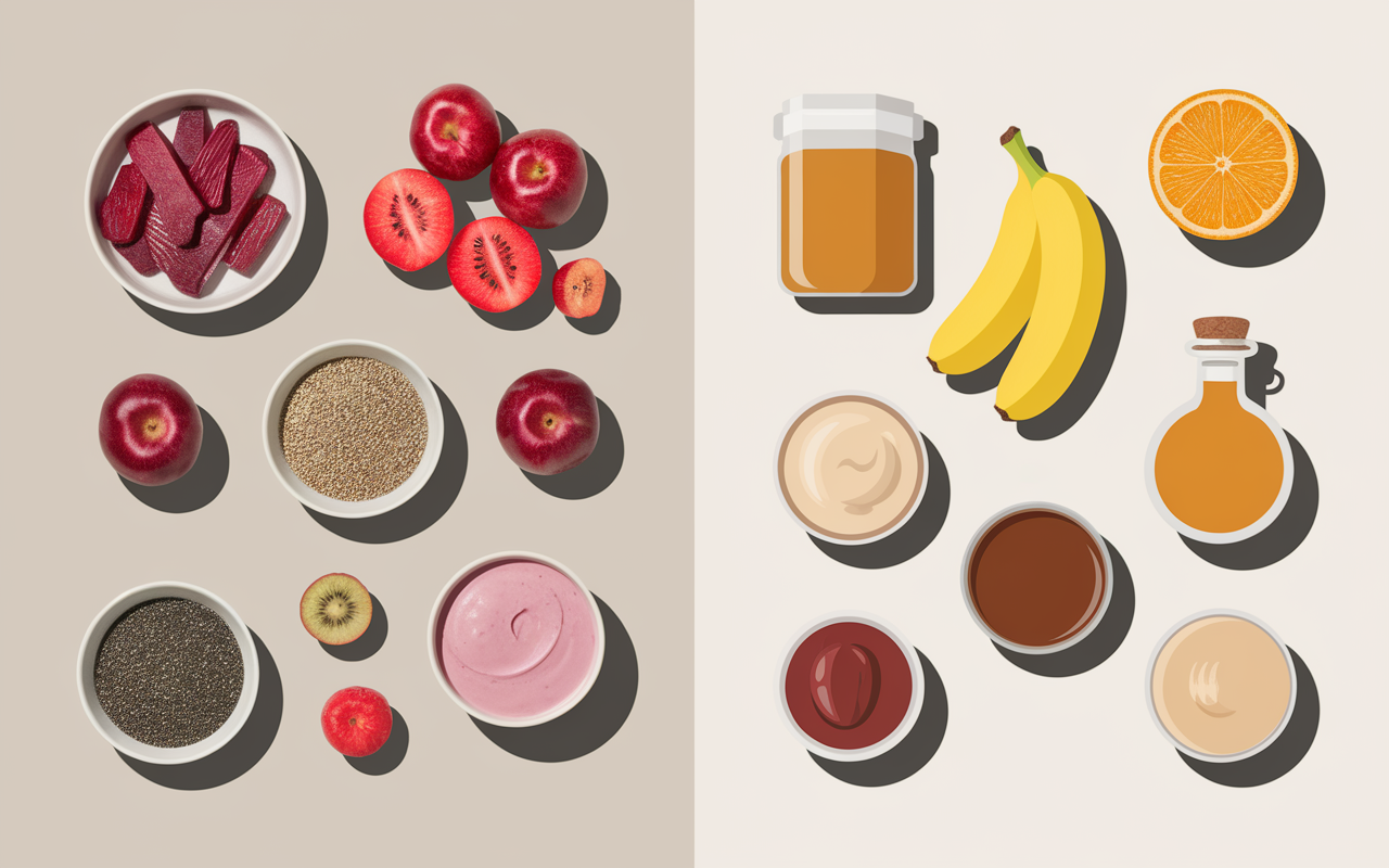 Smoothie perte de poids tableau ingrédients bons et à éviter