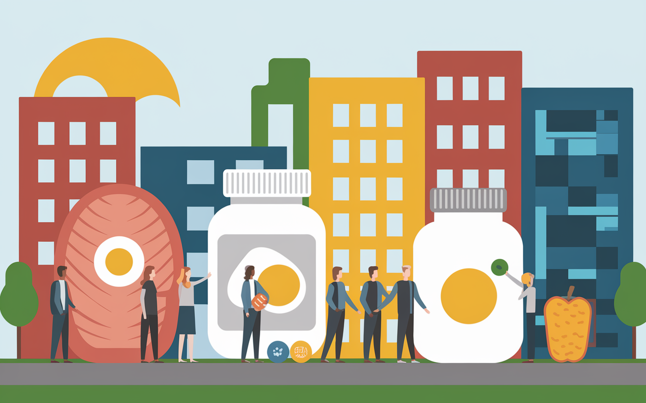 Scène urbaine aliments supplement soleil quel vitamine