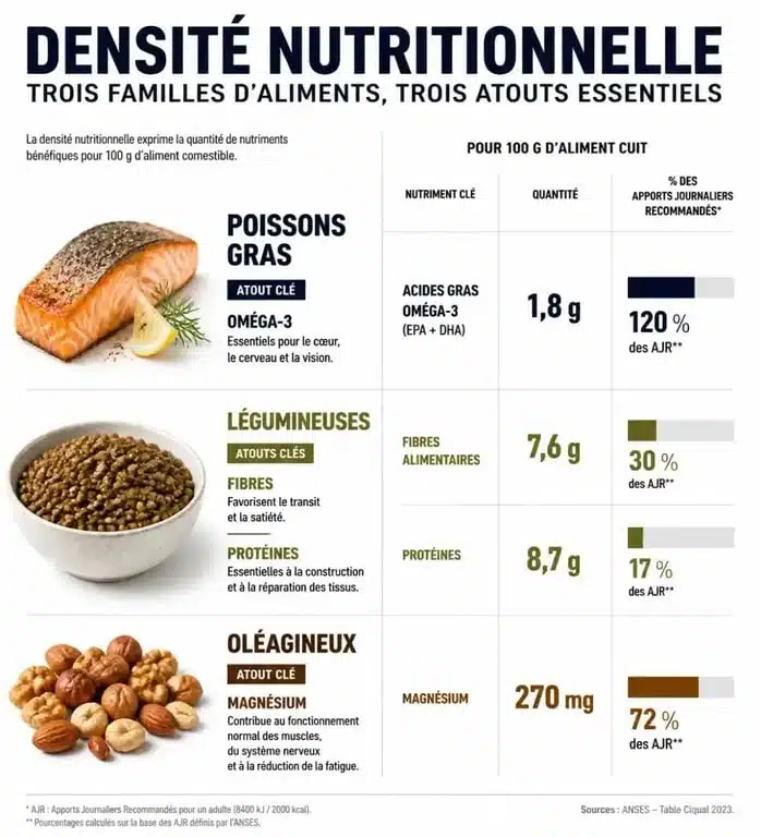 Infographie sur la densité nutritionnelle des meilleurs aliments pour la santé