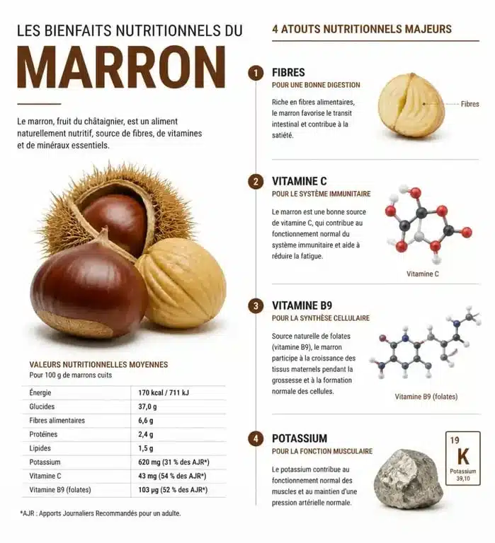 Bienfaits nutritionnels et apports santé des marrons pour une alimentation équilibrée